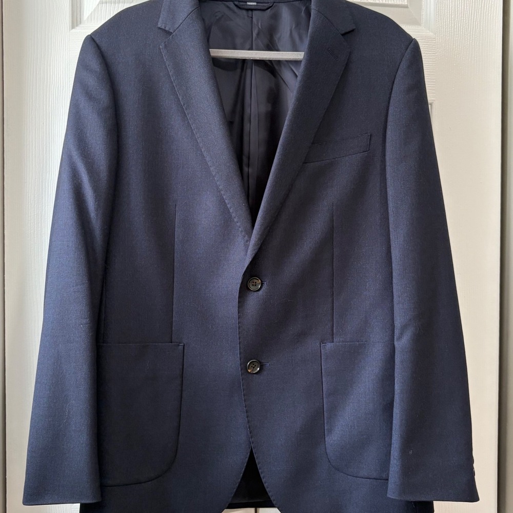 Bonobos Mens Standard Fit Lanificio Comero Wool Blazer Navy Blue 40R